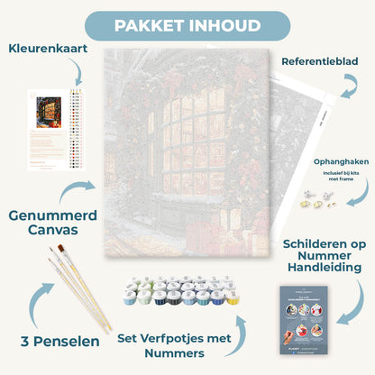 Boekenwinkel in gloed
