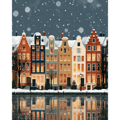 Sneeuwval op het kanaal - Schilder Op Nummers