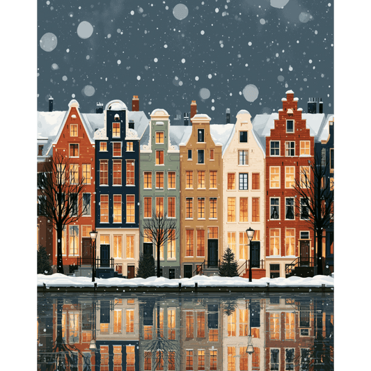 Sneeuwval op het kanaal - Schilder Op Nummers