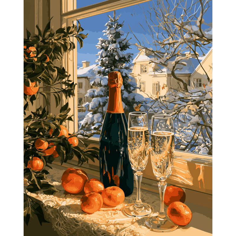Proost op de winter - Schilder Op Nummers