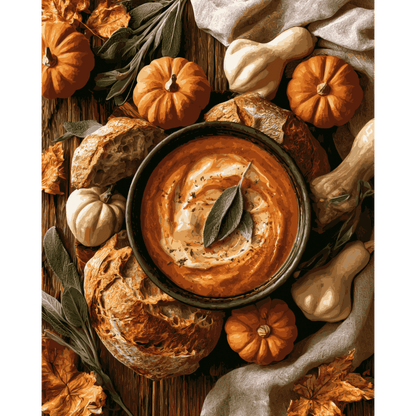 Herfst brood & pompoenen - Schilder Op Nummers