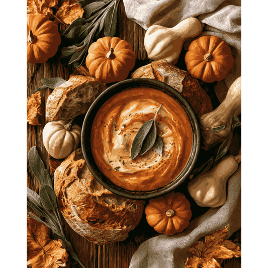 Herfst brood & pompoenen - Schilder Op Nummers