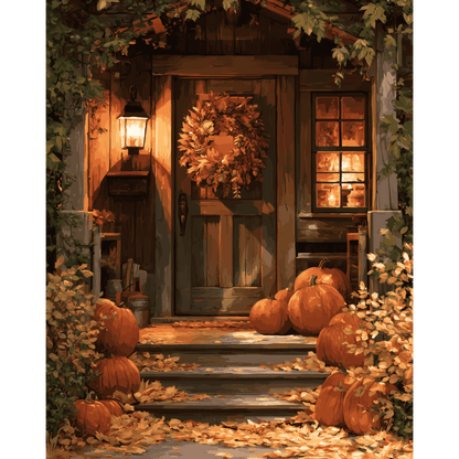 Herfst deurkrans - Schilder Op Nummers