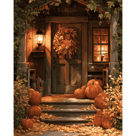 Herfst deurkrans - Schilder Op Nummers