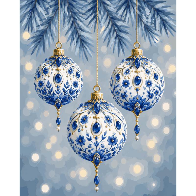 Delfts kerstversieringen - Schilder Op Nummers