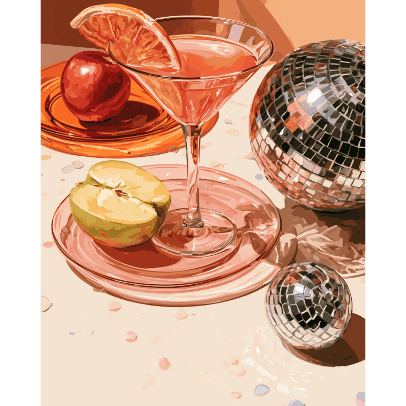 Disco cocktail bovenaanzicht - Schilder Op Nummers