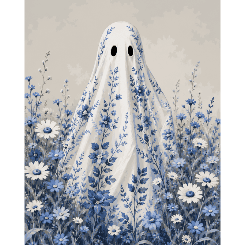 Bloemen spook - Schilder Op Nummers