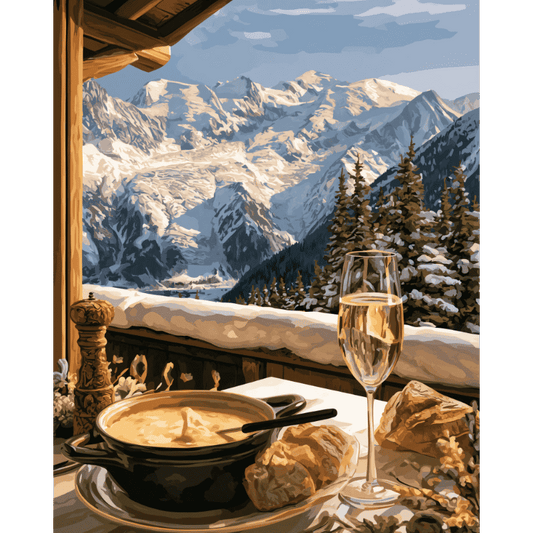 Alpine fondue uitzicht