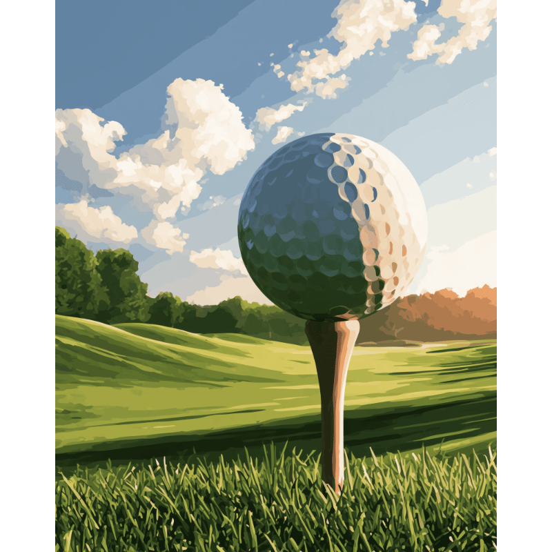 Golfbal op de green