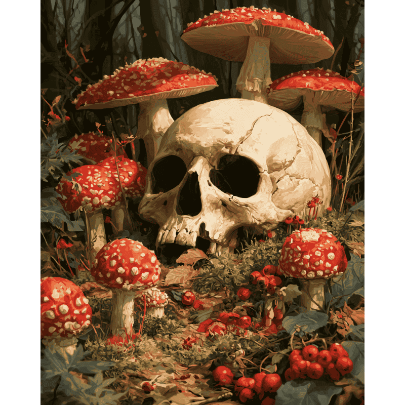 Schedel & paddenstoelen