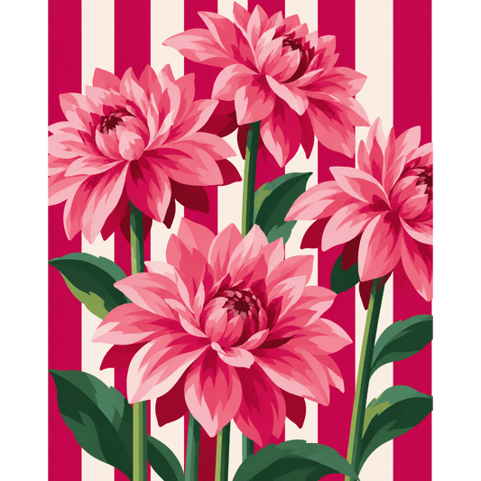 Dahlia's in strepen