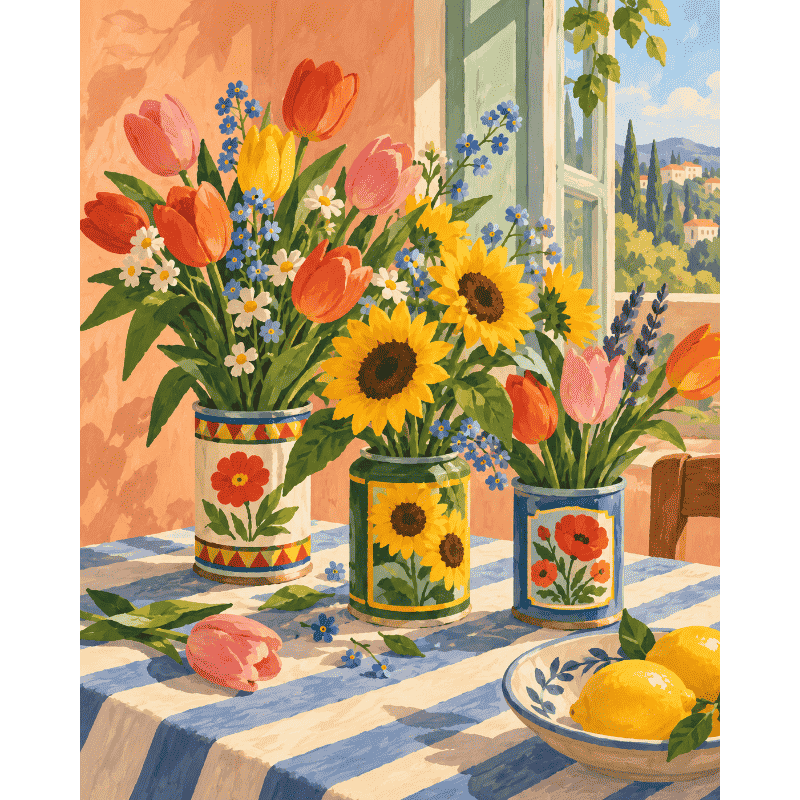 Bloemen in blik