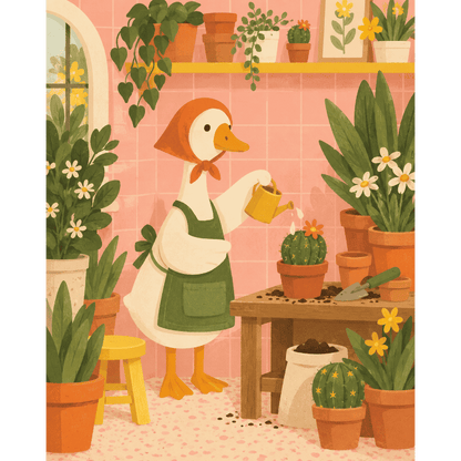 De gans als tuinier