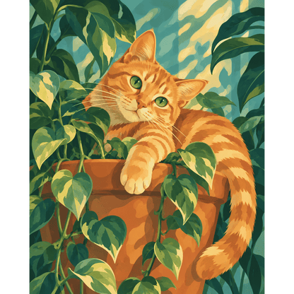 Cyperse kat in een pot