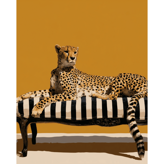 Cheetah op de chaise longue
