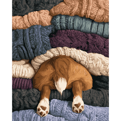 Corgi onder de dekens