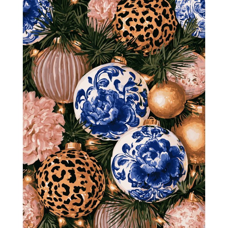 Chinoiserie & luipaard kerstballen