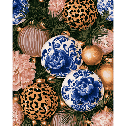 Chinoiserie & luipaard kerstballen