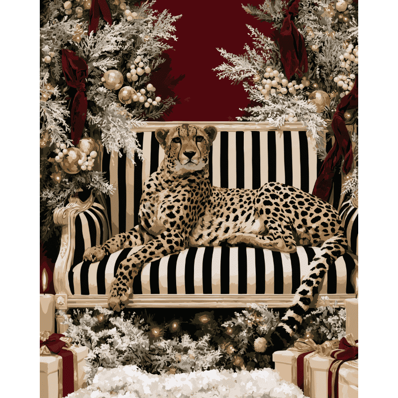 Cheetah in kerstsfeer