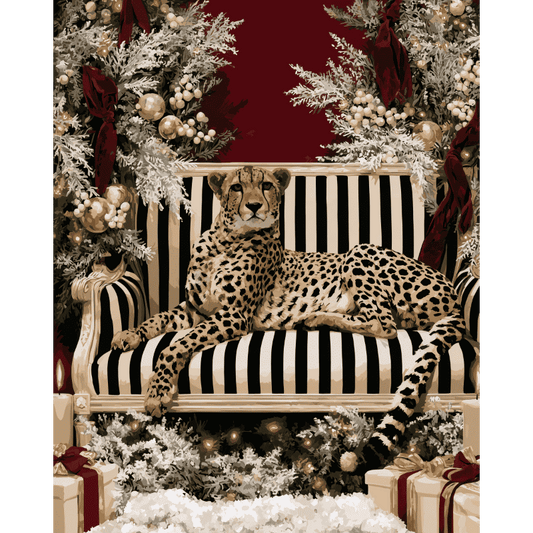 Cheetah in kerstsfeer