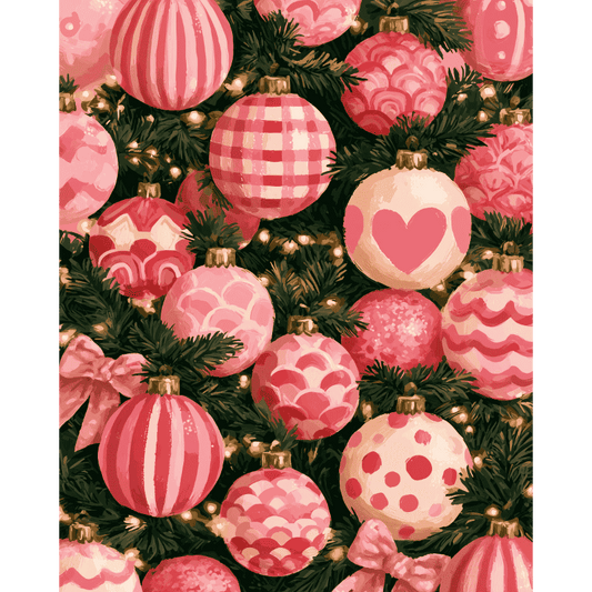 Roze kerstballen medley
