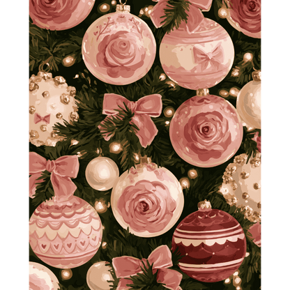 Rozen kerstballen tuin