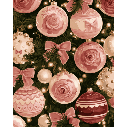 Rozen kerstballen tuin