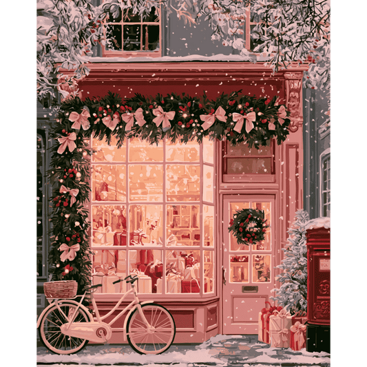 Roze kerstwinkelpui
