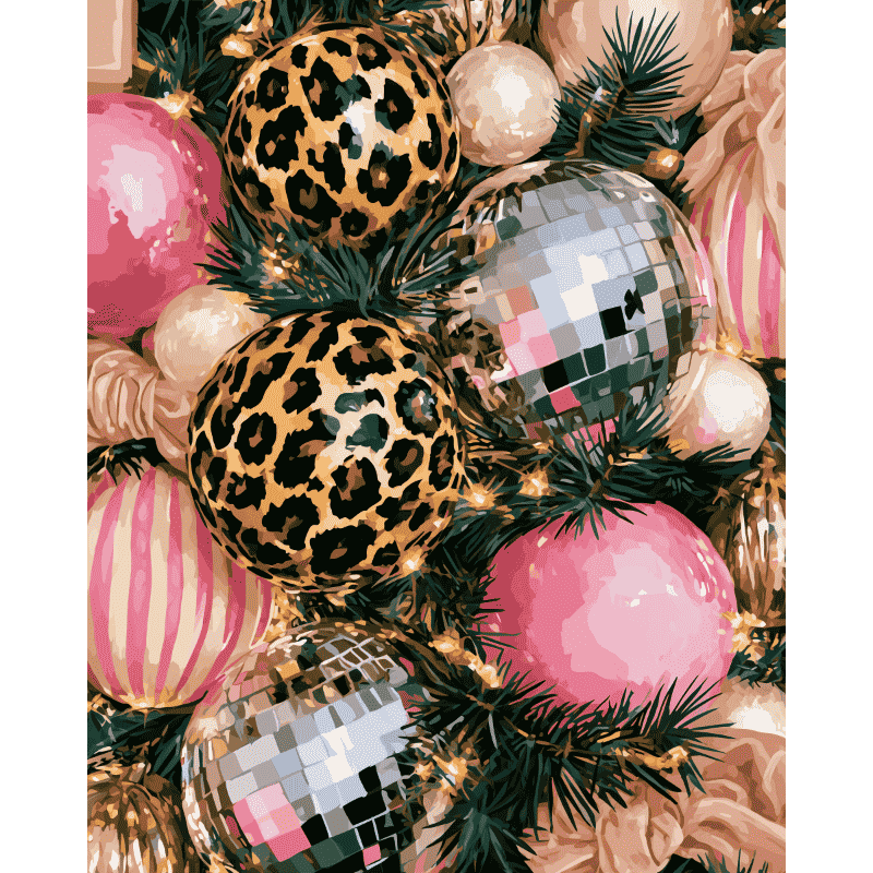 Luipaard & disco kerstballen