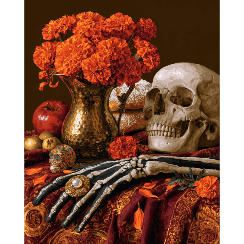 Goudsbloemen schedelaltaar