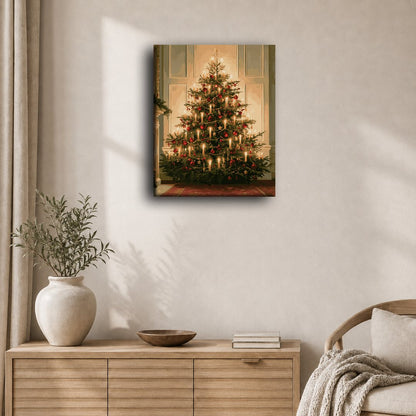 Kerstboom bij kaarslicht