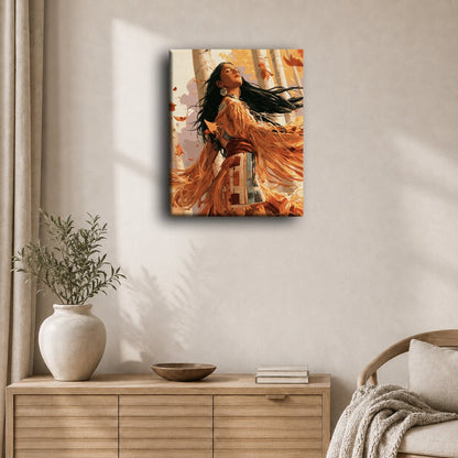 Danser in de herfstwind