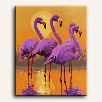 Violette flamingo schemering