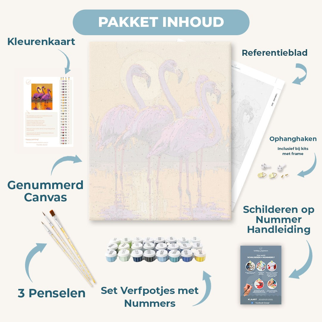 Violette flamingo schemering