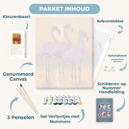 Violette flamingo schemering