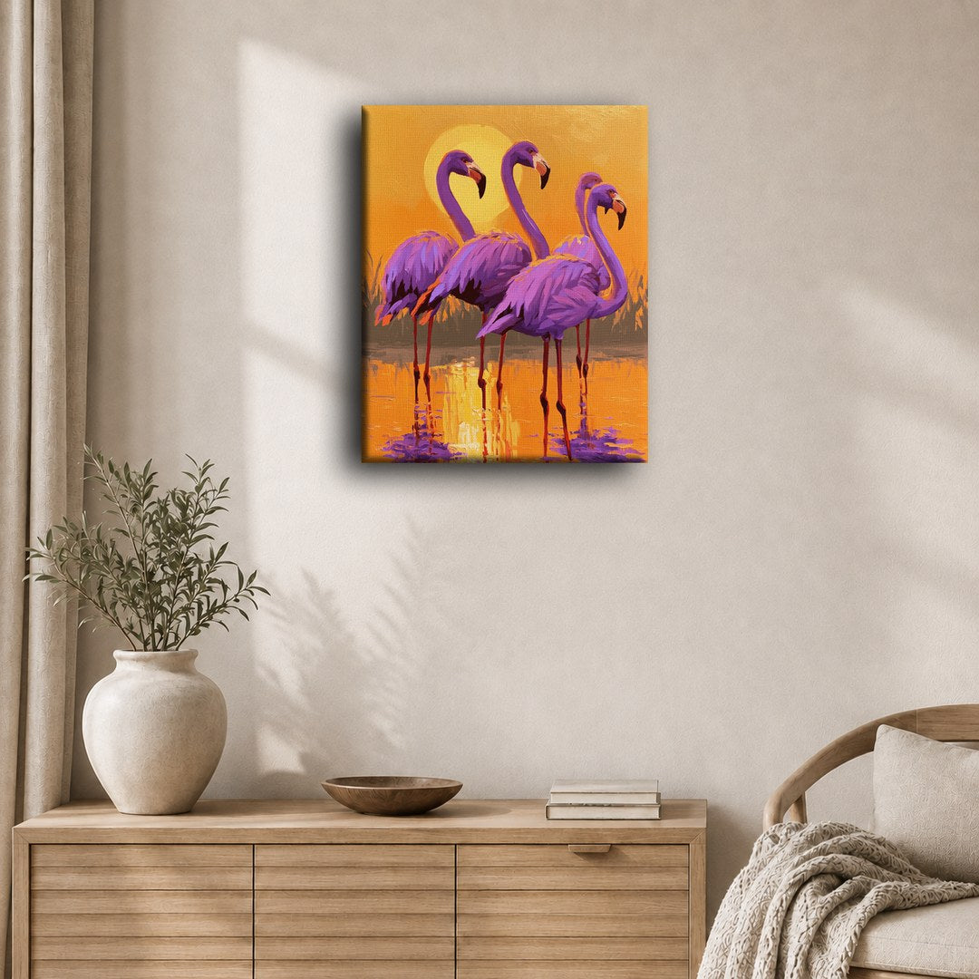 Violette flamingo schemering