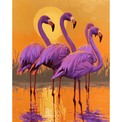 Violette flamingo schemering