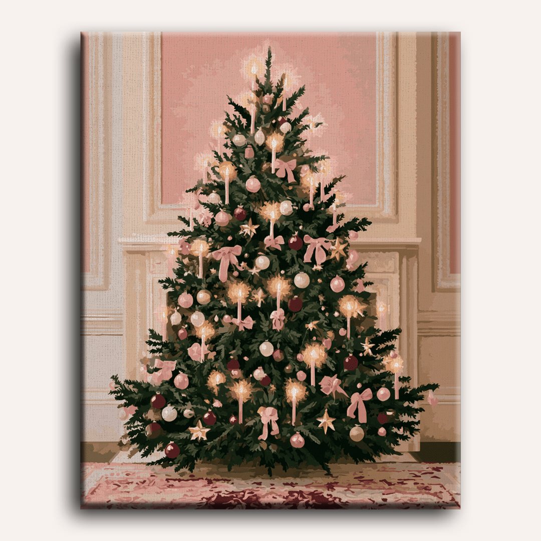 Roze pastel kerstboom
