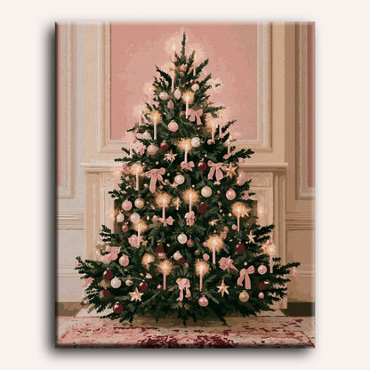 Roze pastel kerstboom