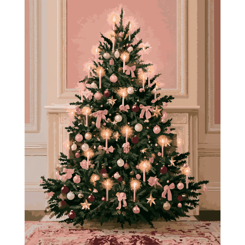 Roze pastel kerstboom