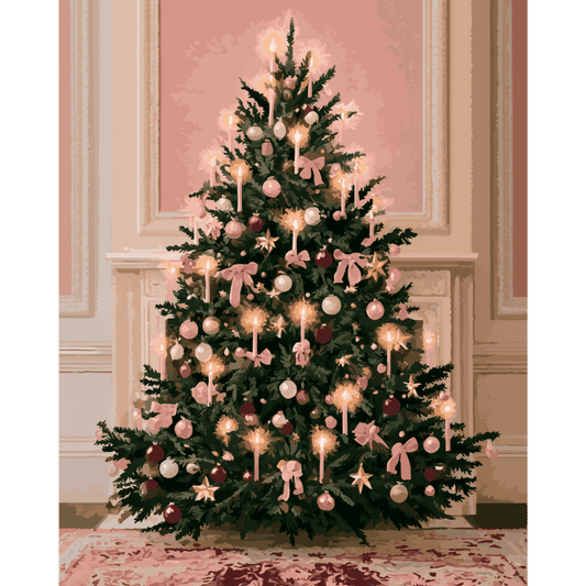 Roze pastel kerstboom