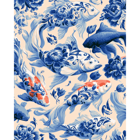 Koi & porseleinen golven