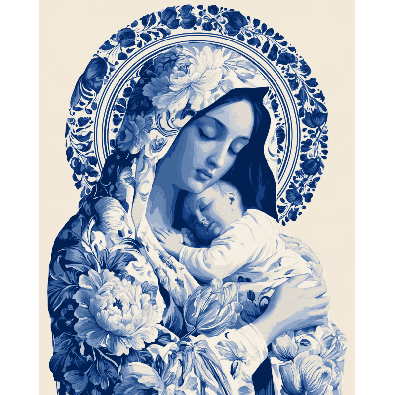 Delfts blauwe Madonna met kind