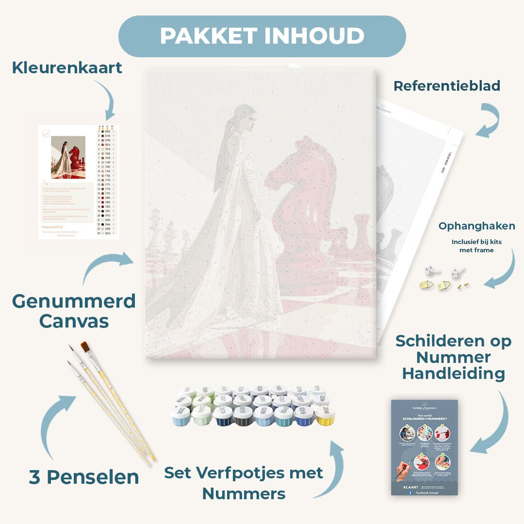 Schaakmat in karmozijnrood