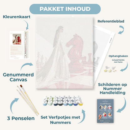 Schaakmat in karmozijnrood