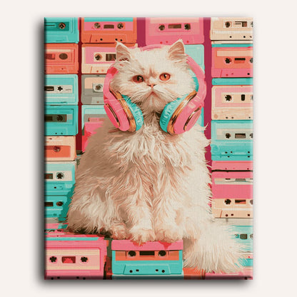 Retro mixtape kitten