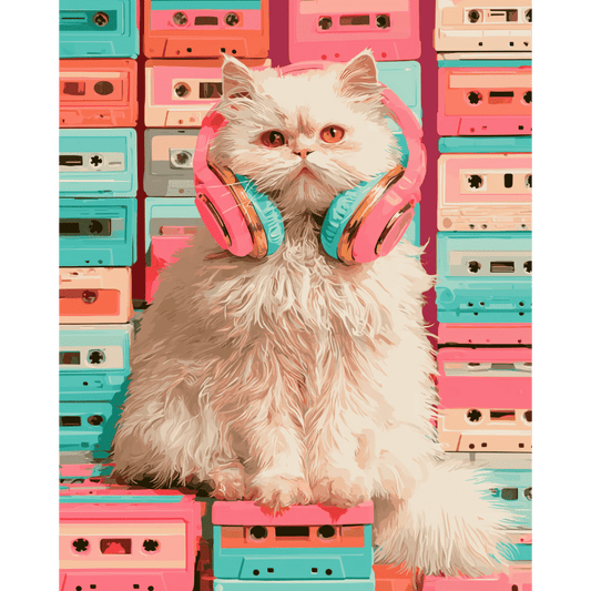 Retro mixtape kitten