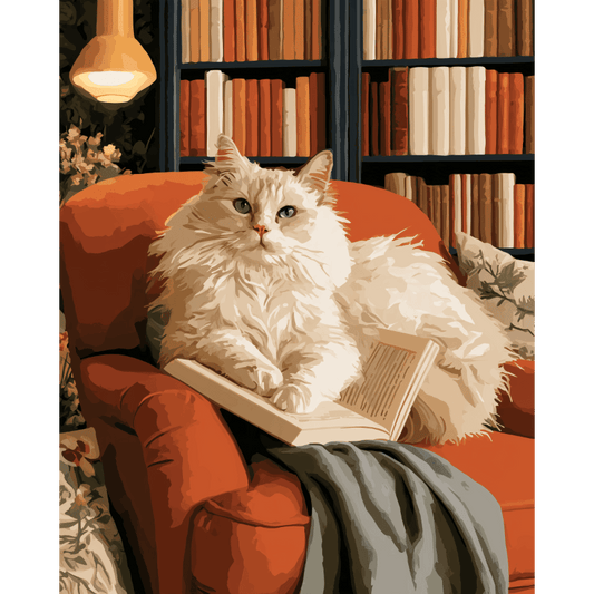 Ragdoll dut in de bibliotheek