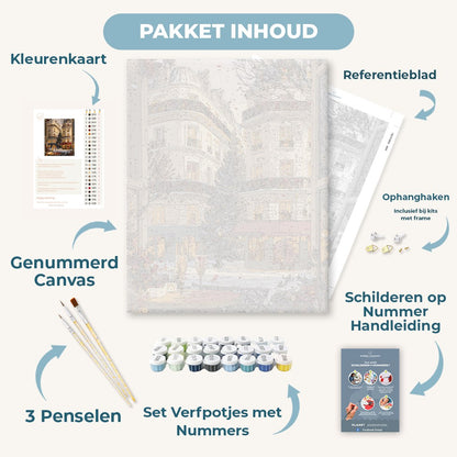 Sneeuw op de Parijse binnenplaats