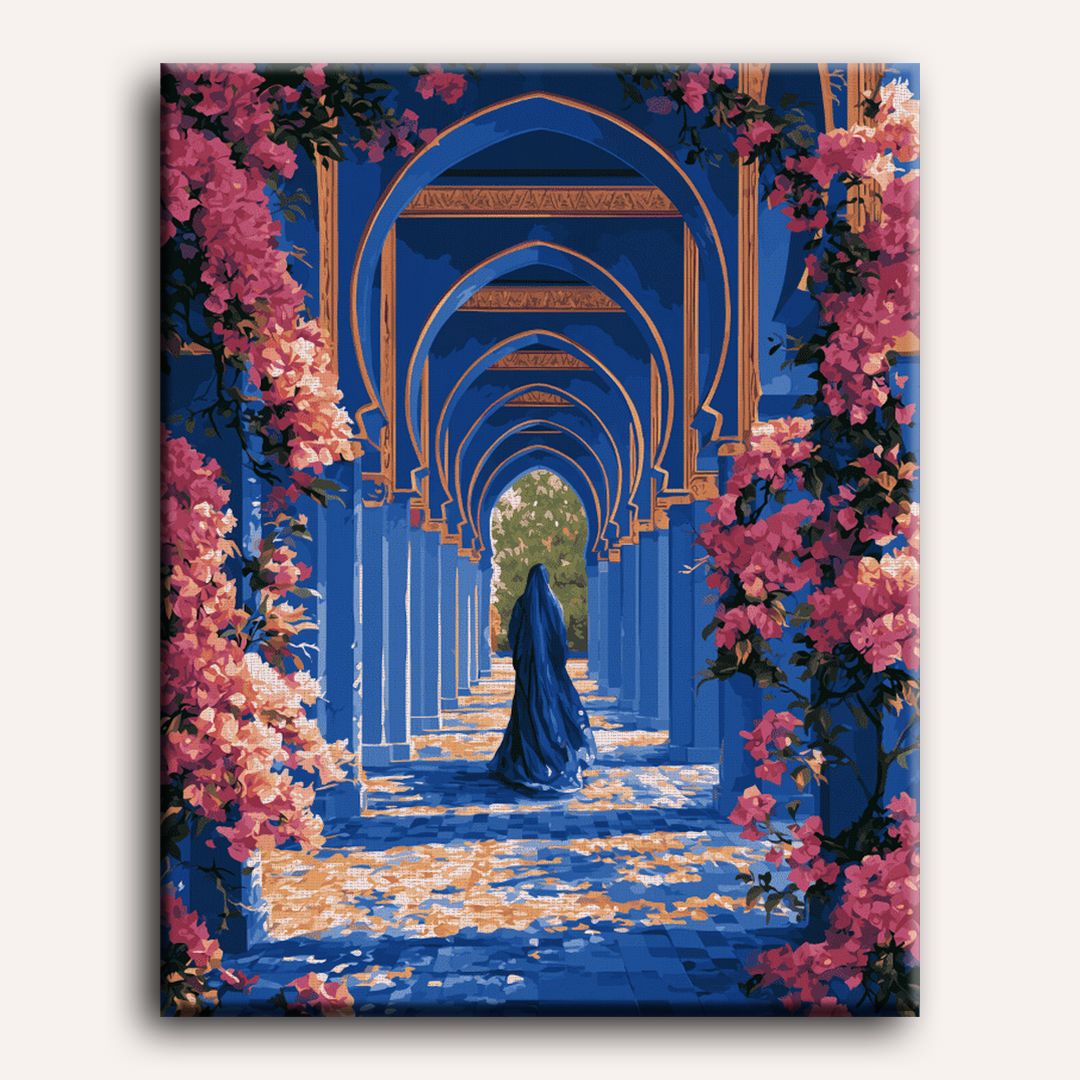 Wandeling door de bougainvillea riad
